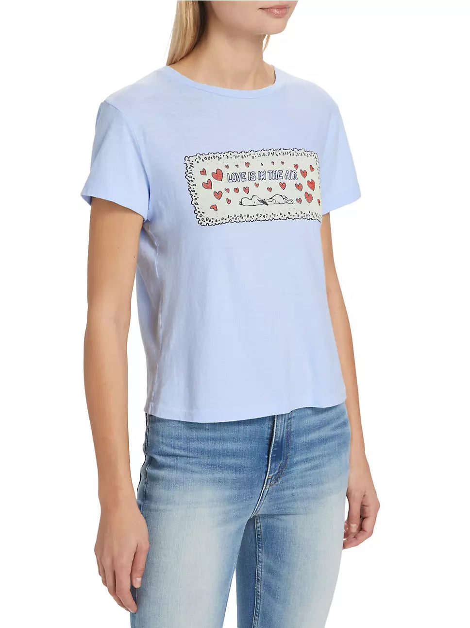 SNOOPY LOVE TEE IN BABY BLUE - Romi Boutique