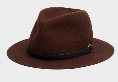 FLOPPY PACKABLE FEDORA IN MATTER BROWN MELANGE - Romi Boutique