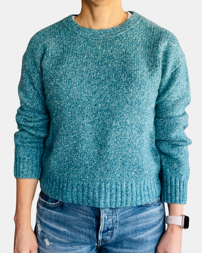 SCOUT CREW NECK SWEATER IN PEACOCK BLUE - Romi Boutique