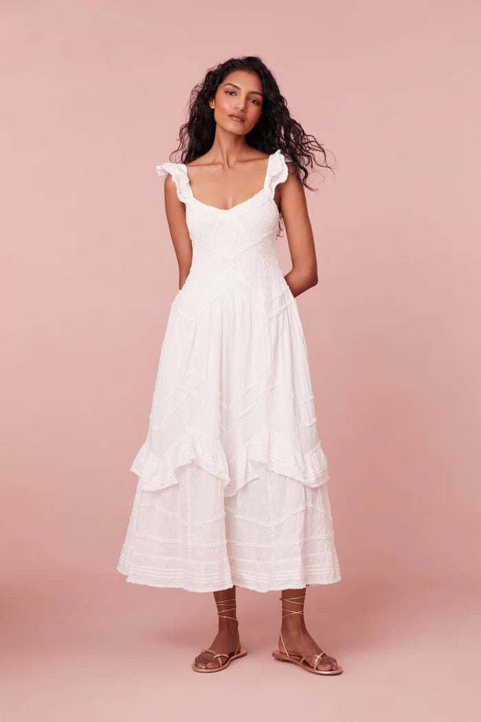 BRIN DRESS IN BRIGHT WHITE - Romi Boutique