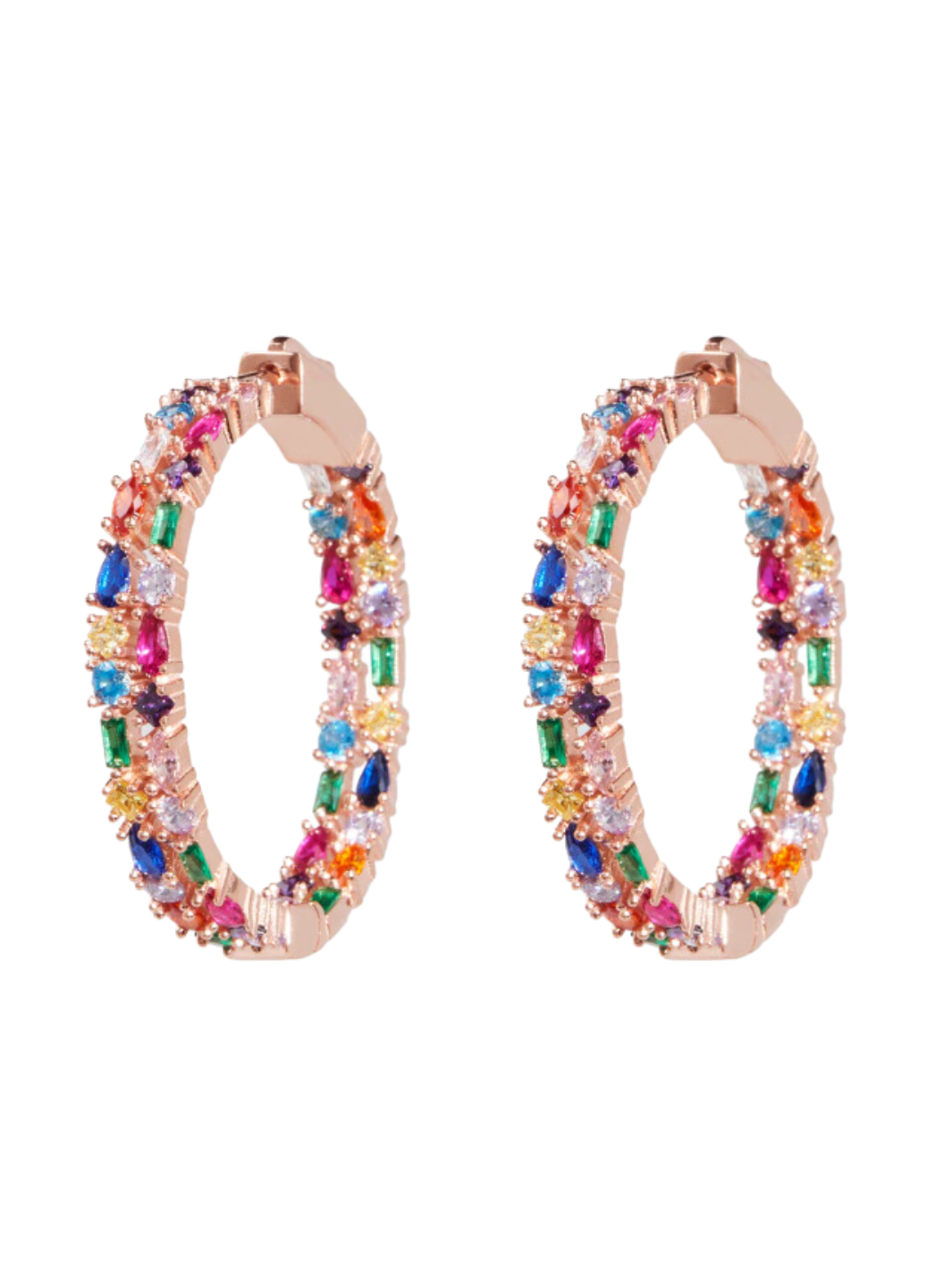 SMALL CASEY HOOPS IN MULTI - Romi Boutique