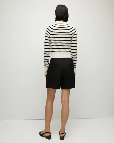 CHESHIRE CASHMERE CARDIGAN IN OFFWHITE AND BLACK - Romi Boutique