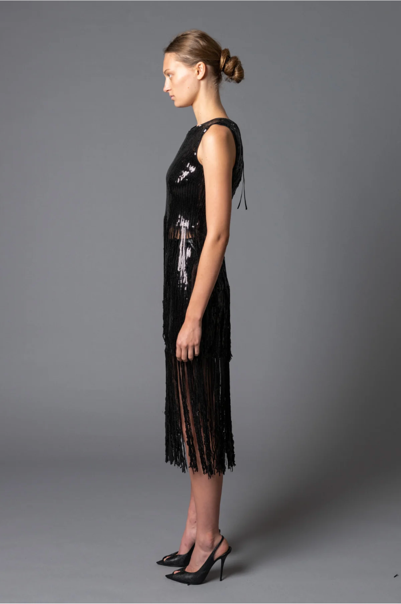 VOLCANIC GLASS SKIRT IN GLASS FRINGE - Romi Boutique