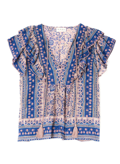 CASS SHORT SLEEVE TOP IN MULTI - Romi Boutique