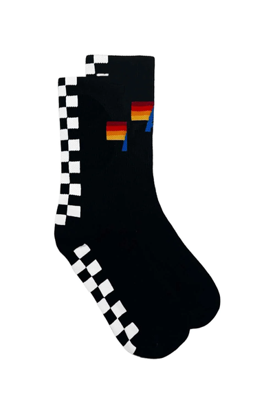 CHECKERED SOCK IN BLACK/WHITE - Romi Boutique