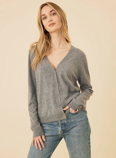 LAGUNA MERINO CARDIGAN IN SLATE - Romi Boutique