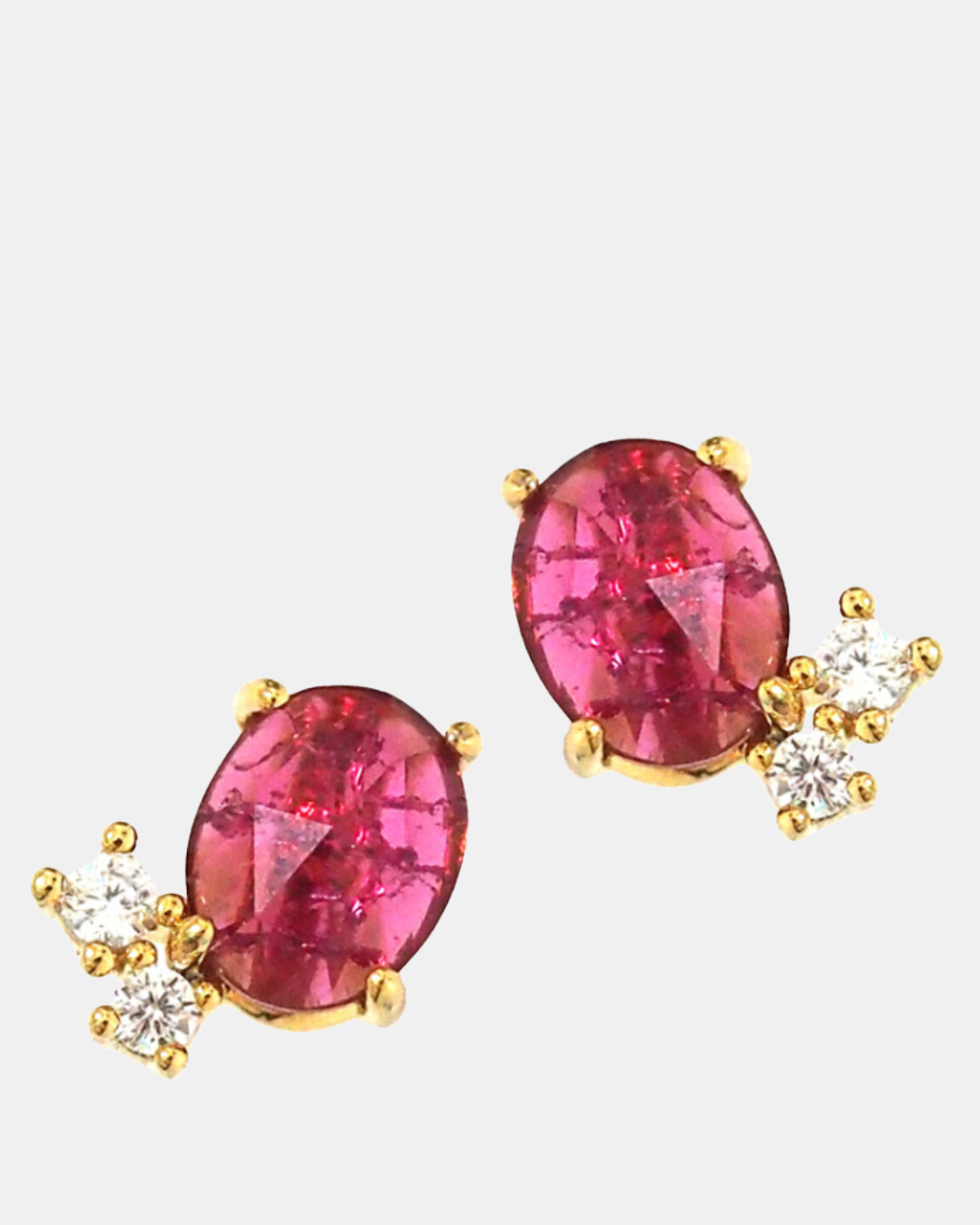 RUBY OVAL STUDS - Romi Boutique