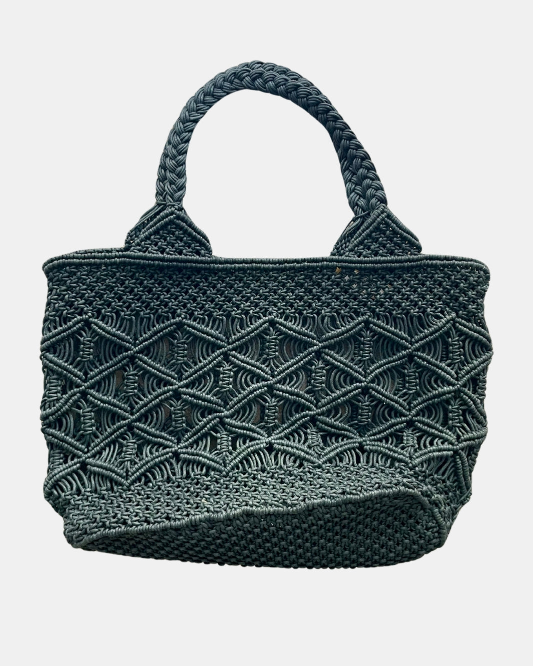 BASKET MACRAME TOTE IN BLACK - Romi Boutique