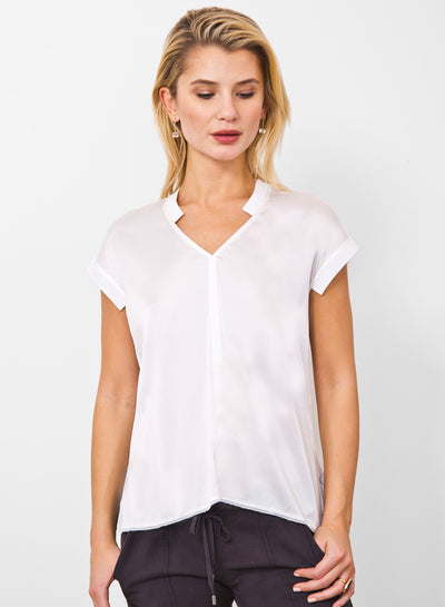 GO ANYTIME TEE IN WHITE - Romi Boutique