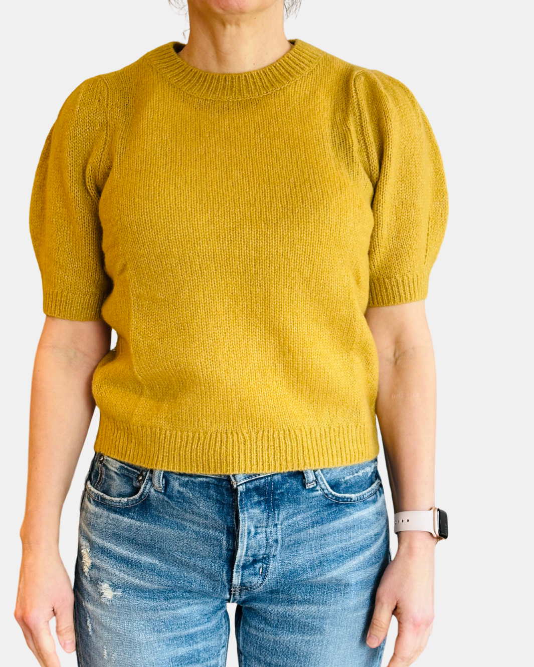 ARIA SHORT SLEEVE PULLOVER IN TURMERIC - Romi Boutique