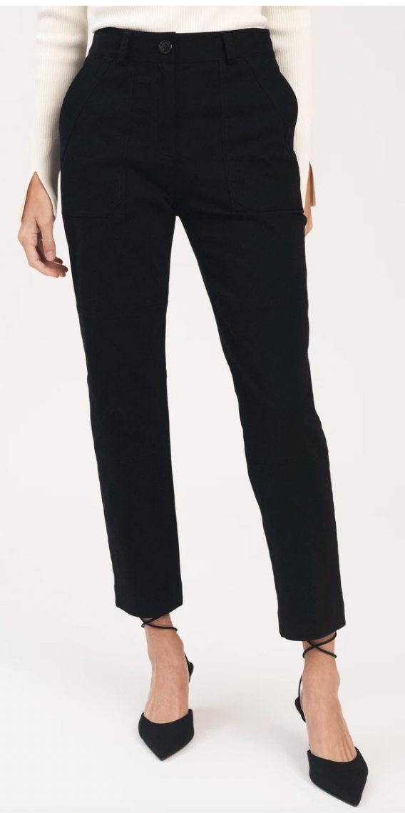 THERESE CROP STRAIGHT PANT IN BLACK - Romi Boutique