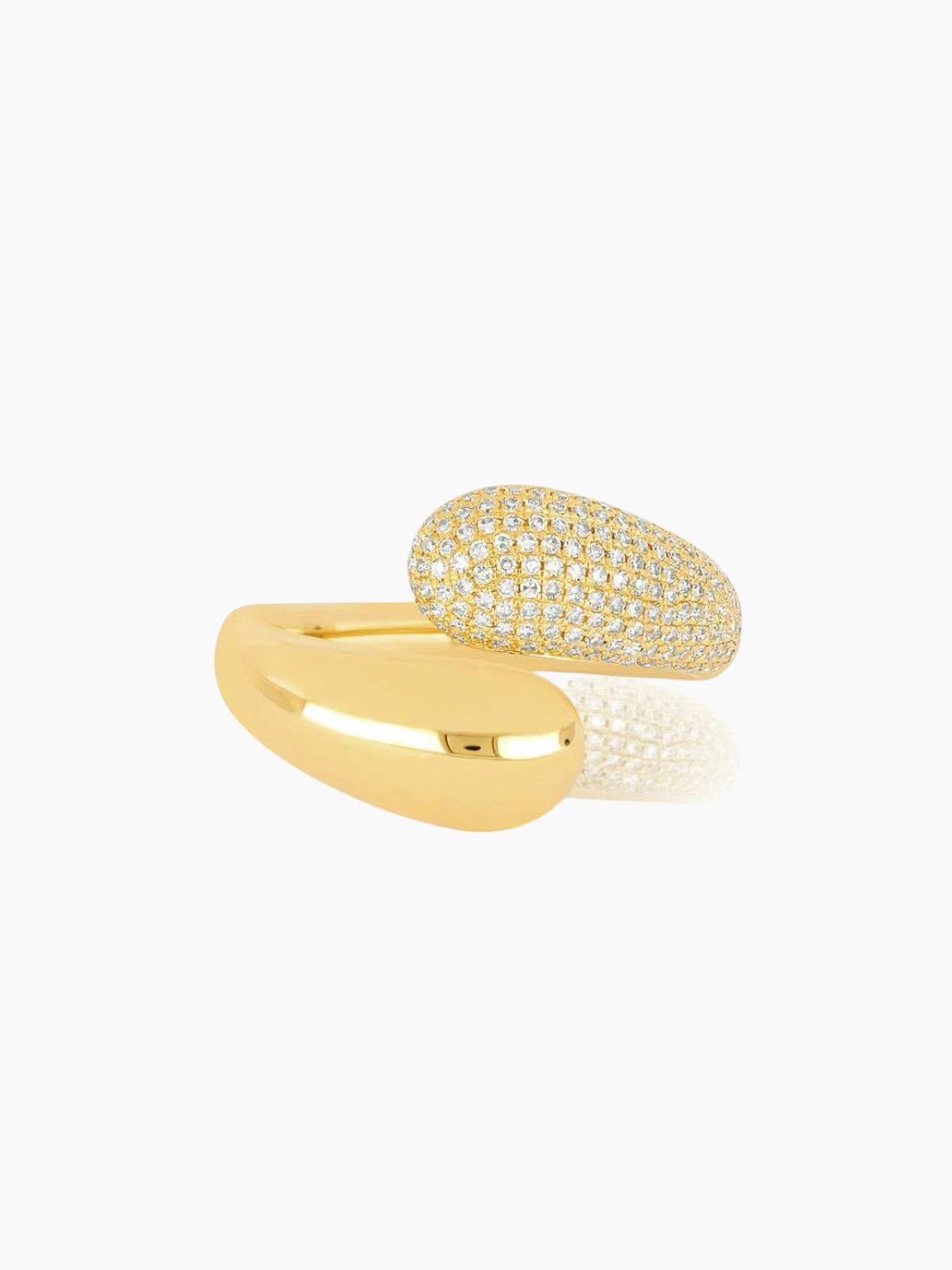GOLD AND DIAMOND JUMBO DOUBLE RING - Romi Boutique