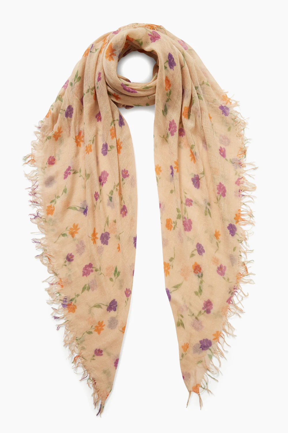 CASHMERE AND SILK SCARF IN CREAM - Romi Boutique