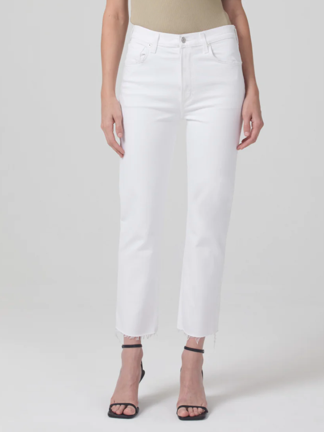 DAPHNE CROP HIGH RISE STOVEPIPE IN LUCENT - Romi Boutique