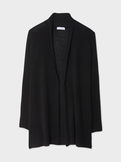 CASHMERE TRAPEZE CARDIGAN IN BLACK - Romi Boutique