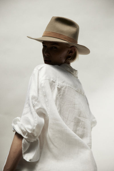 ROSS WOOL FEDORA IN CLAY - Romi Boutique