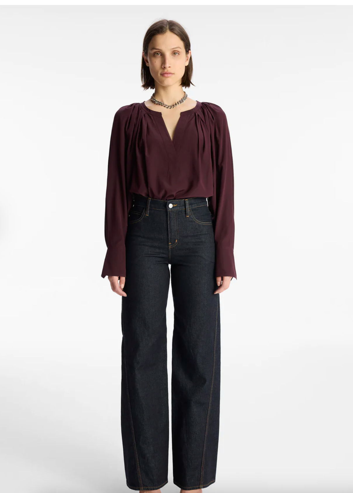 NOMAD SILK TOP IN CHICORY - Romi Boutique