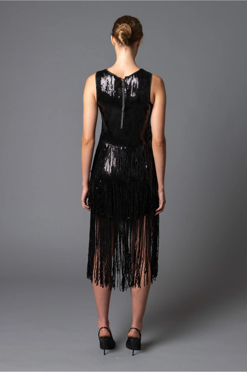 VOLCANIC GLASS SKIRT IN GLASS FRINGE - Romi Boutique