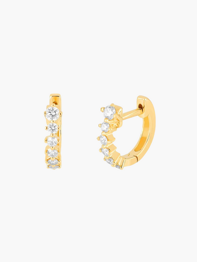 14K SLOANE DIAMOND MINI HUGGIE - Romi Boutique