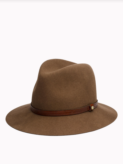 FLOPPY BRIM FEDORA IN PECAN - Romi Boutique