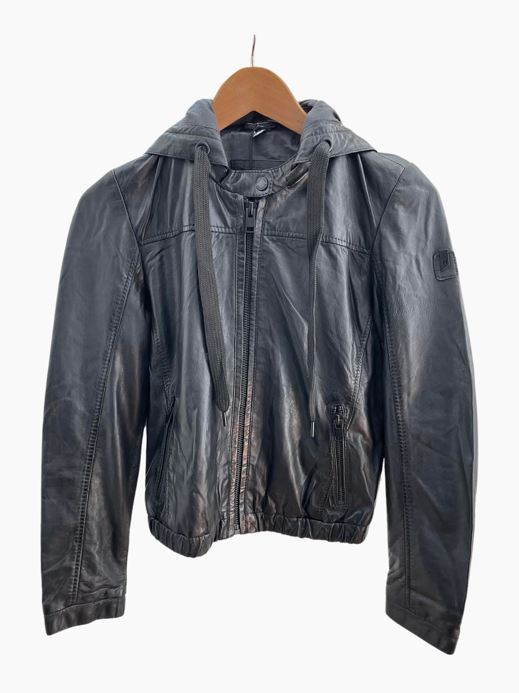 MAEV RF LEATHER JACKET IN BLACK - Romi Boutique