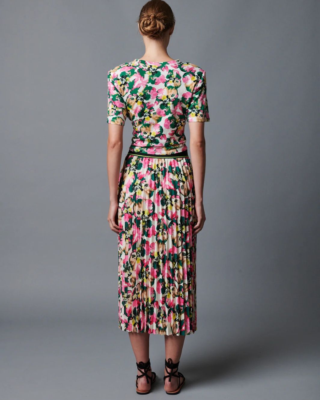 WARHOL FLORAL PLEATED SKIRT IN VIBRANT - Romi Boutique