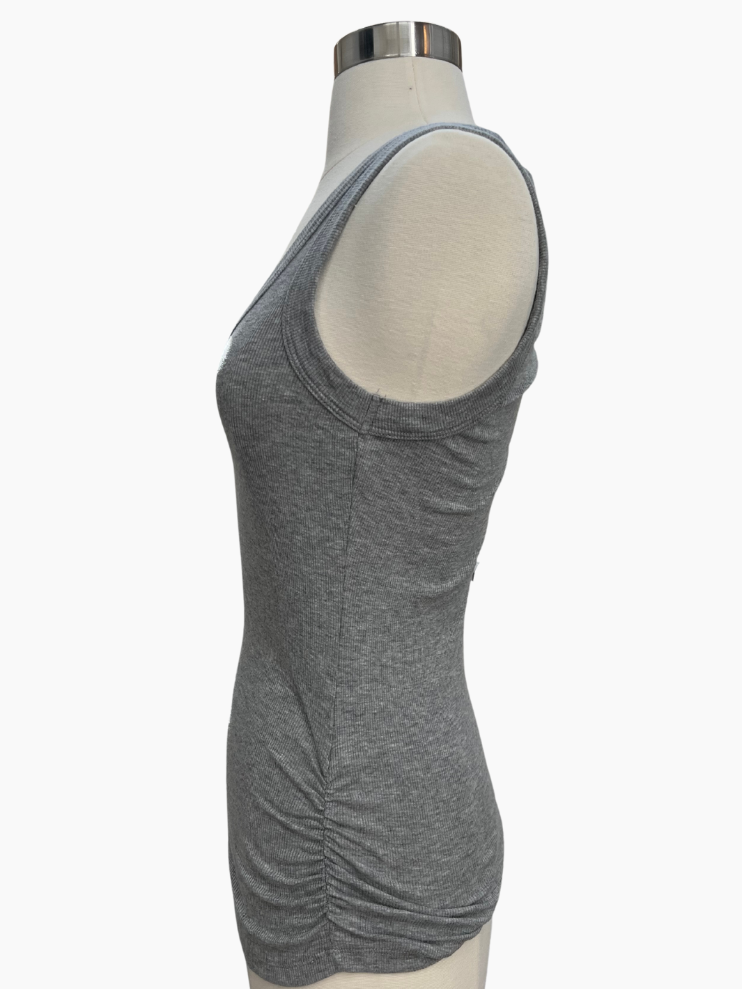 BLANCHE RUCHED SIDE TANK IN HEATHER GREY - Romi Boutique