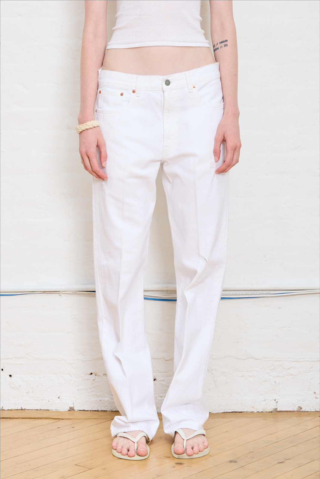 LUCY LONG BF JEAN IN WHITE WASH - Romi Boutique