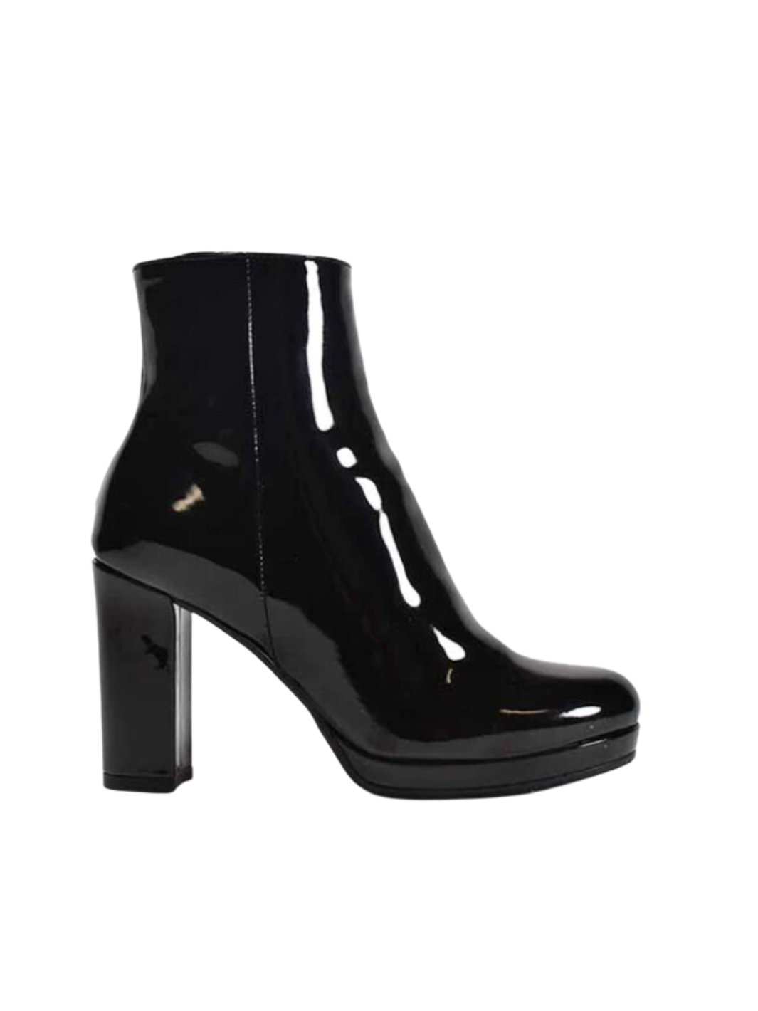 NICKIE ANKLE BOOT IN BLACK PATENT LEATHER - Romi Boutique