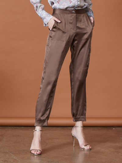 GO LUXE CARGO HOLD PANT IN TOBACCO - Romi Boutique