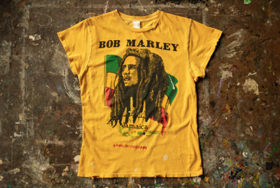BOB MARLEY SONG OF FREEDOM TEE IN GOLDENROD - Romi Boutique