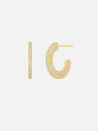 DIAMOND HARPER HOOP EARRING - Romi Boutique