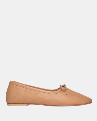 ROMA ROUND TOE BALLET FLAT IN CAMEL - Romi Boutique