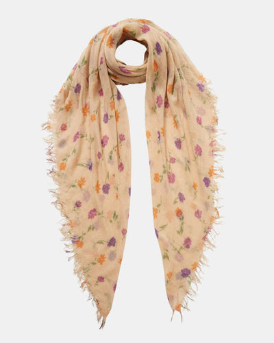 CASHMERE AND SILK SCARF IN CREAM - Romi Boutique