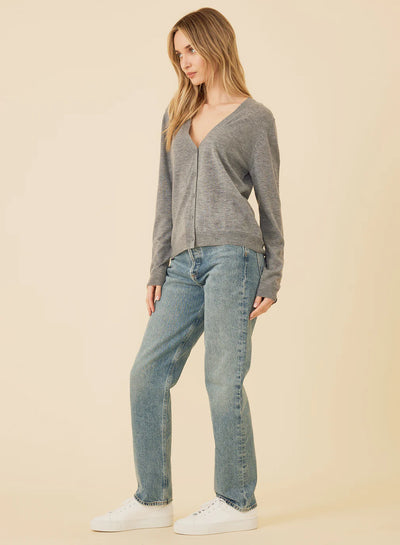 LAGUNA MERINO CARDIGAN IN SLATE - Romi Boutique