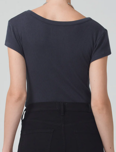 LIMA SCOOP NECK IN CHARCOAL - Romi Boutique