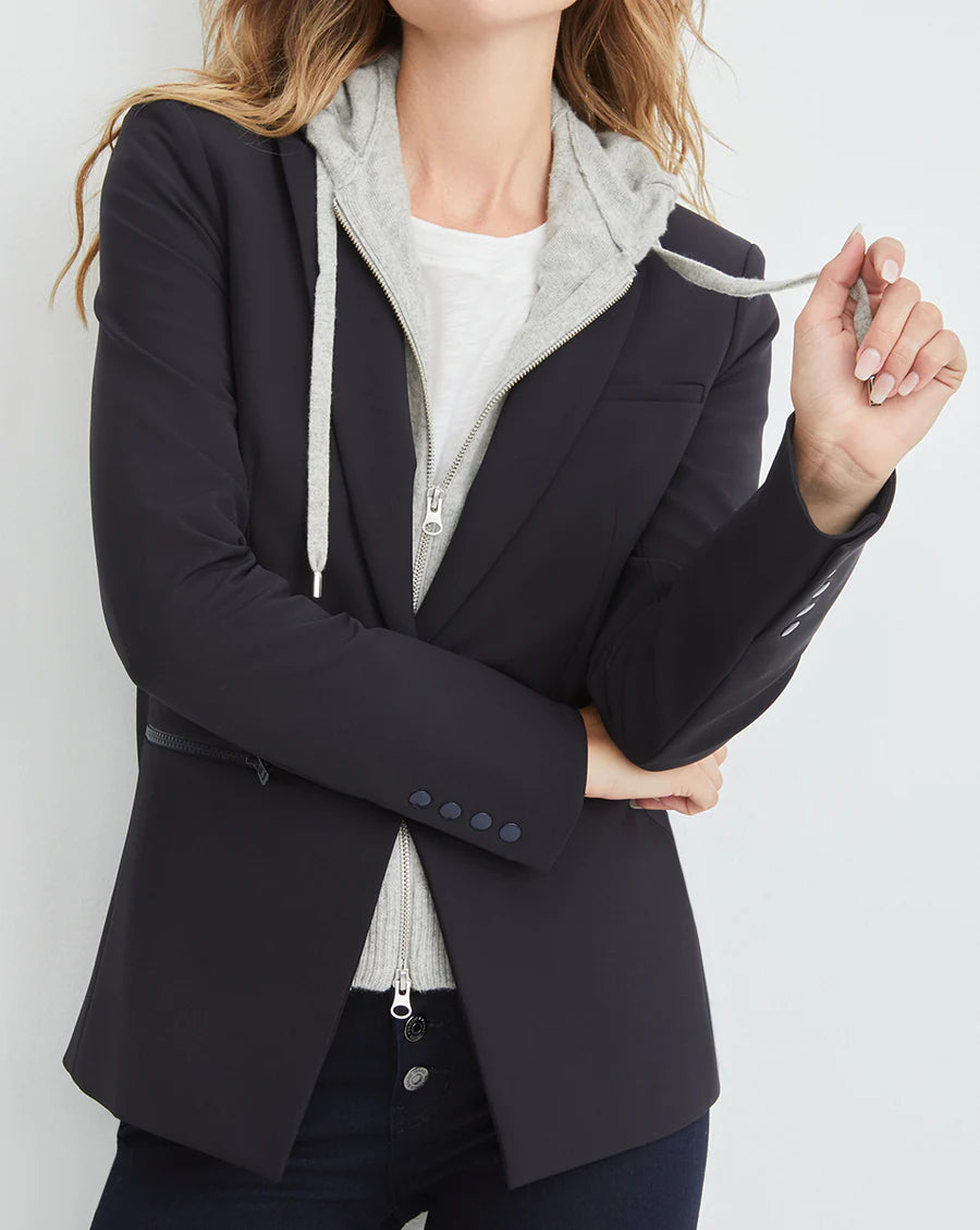 CASHMERE HOODIE DICKEY IN GREY - Romi Boutique