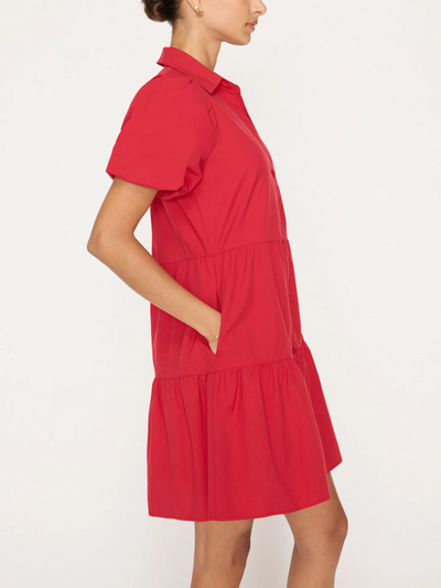 HAVANA MINI DRESS IN CARMINE RED - Romi Boutique