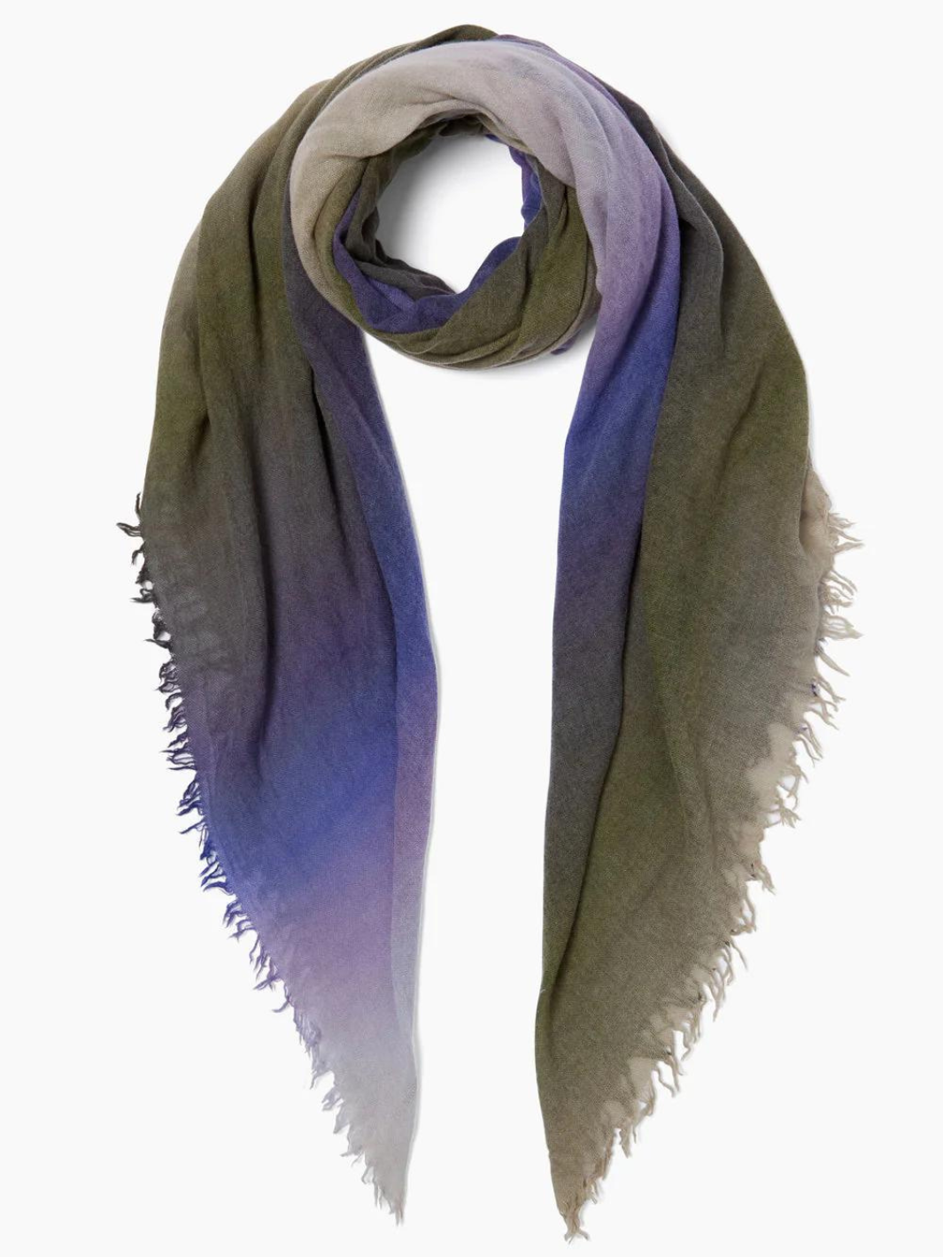 OMBRE CASHMERE SCARF IN DAZZLING BLUE - Romi Boutique