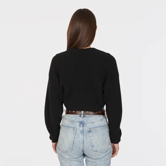 SHAKER SHRUG IN BLACK - Romi Boutique