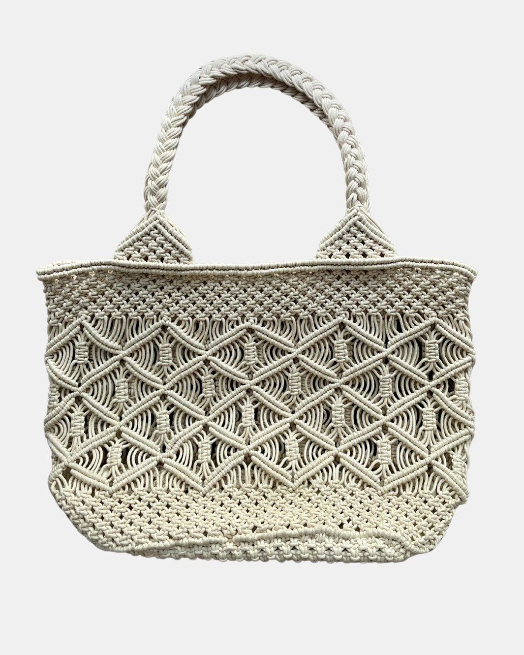 BASKET MACRAME TOTE IN NATURAL - Romi Boutique