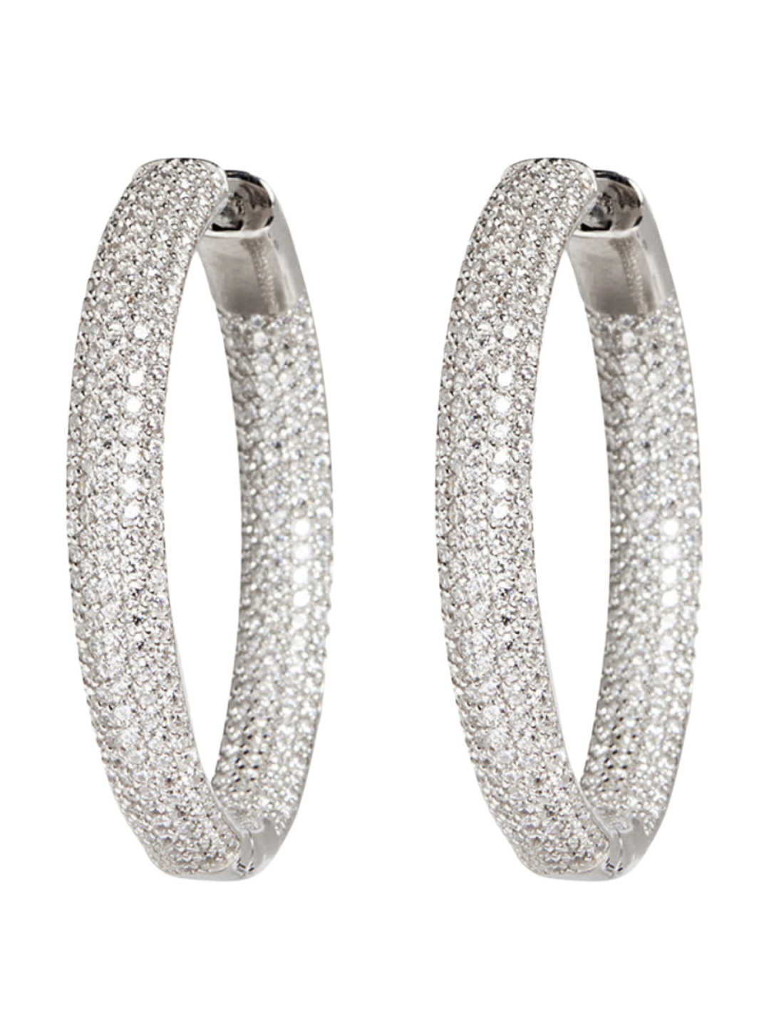 TIRE HOOP IN WHITE RHODIUM - Romi Boutique