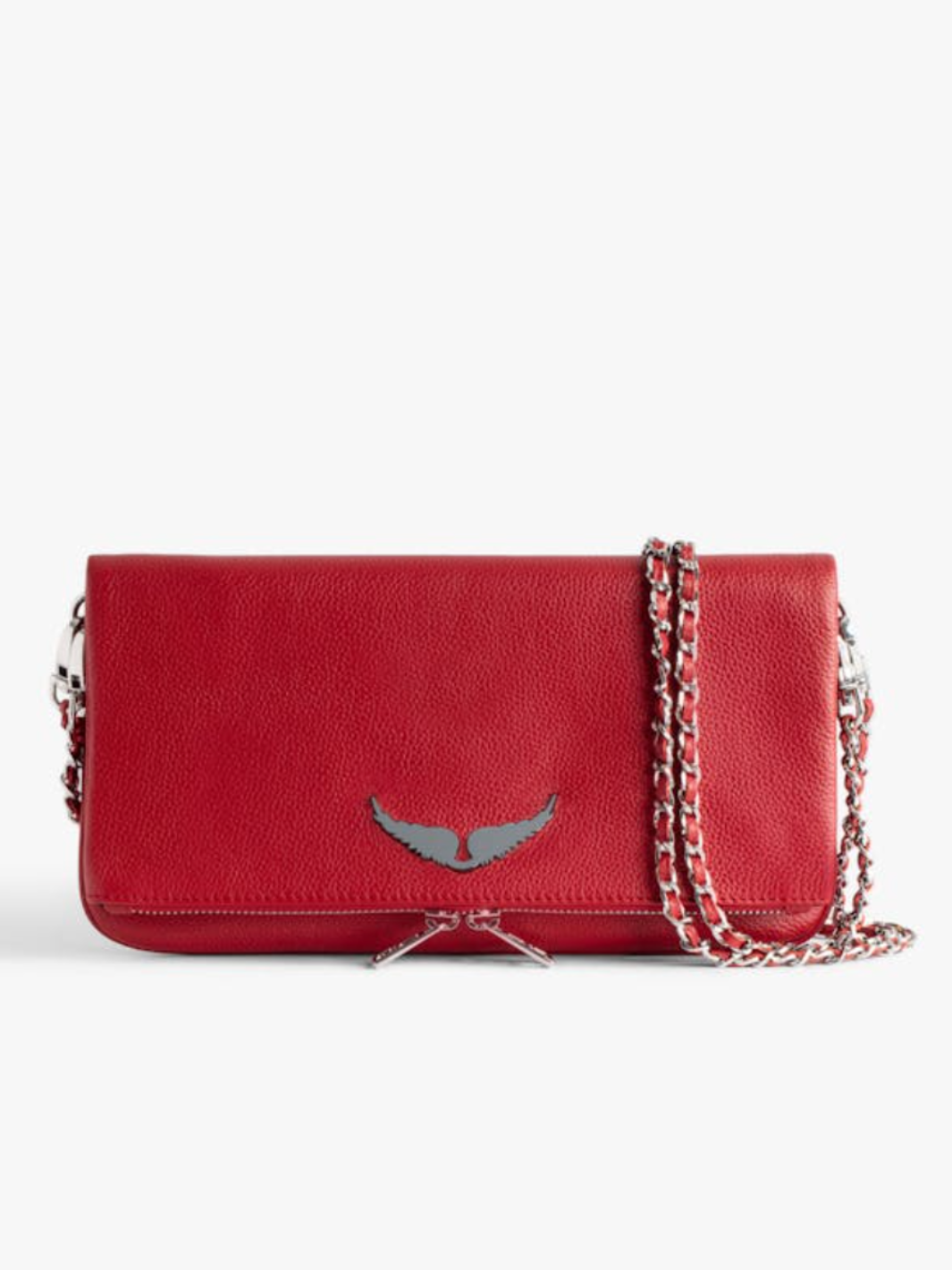 ROCK GRAINED LEATHER SHOULDER BAG IN POWER - Romi Boutique