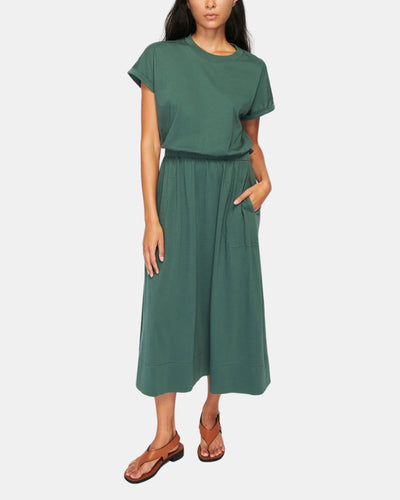 GARCELLE SEAMED T-SHIRT DRESS IN JADE STONE - Romi Boutique