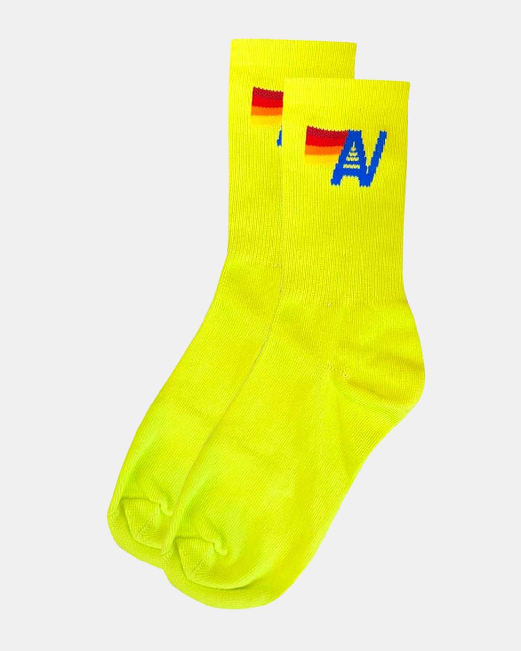 LOGO SOCK IN NEON YELLOW - Romi Boutique