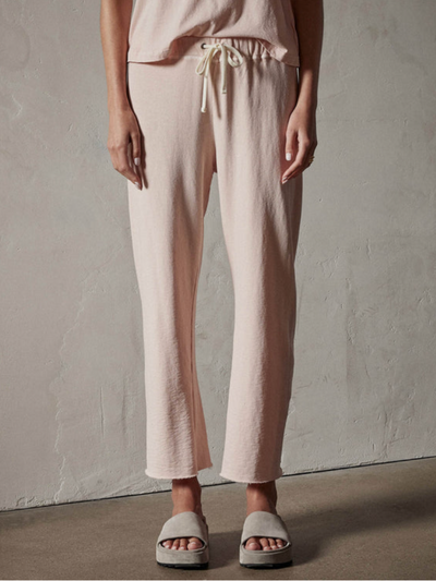VINTAGE FRENCH TERRY CUTOFF SWEATPANT IN OXFORD PIGMENT PINK - Romi Boutique