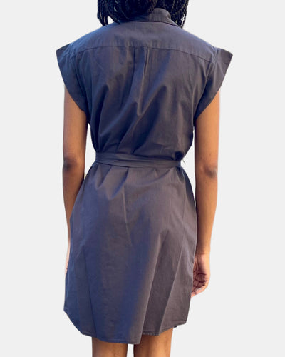 ROBINA WOVEN DRESS IN ANTHRACITE - Romi Boutique