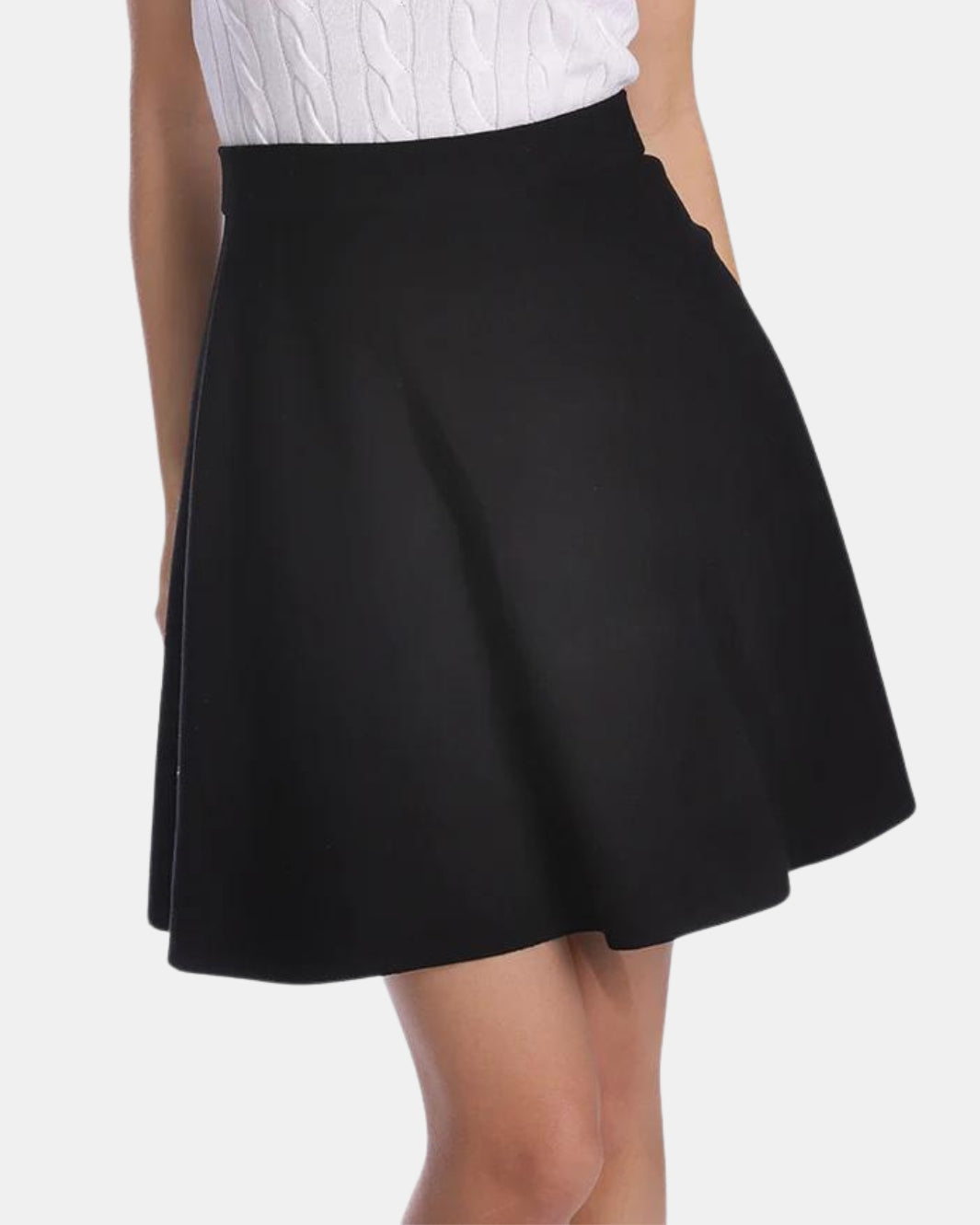 VISCOSE FLARED SKIRT IN BLACK - Romi Boutique