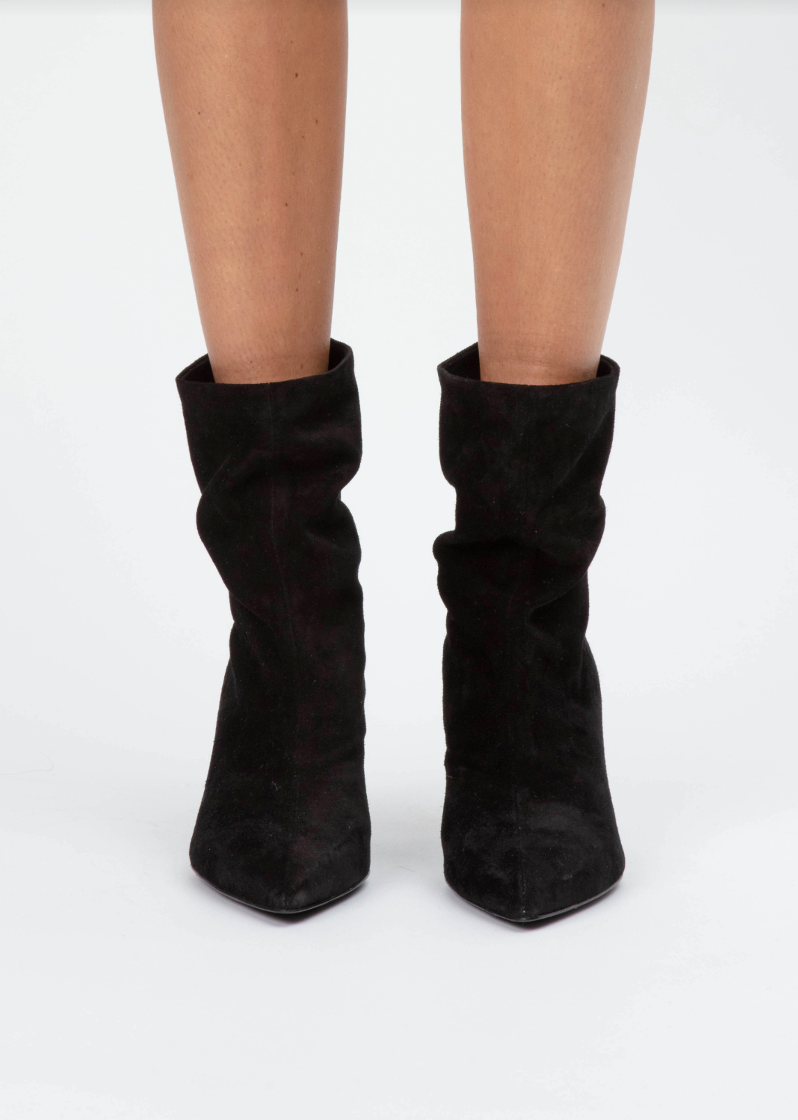 BREA SUEDE SLOUCH BOOT IN BLACK - Romi Boutique