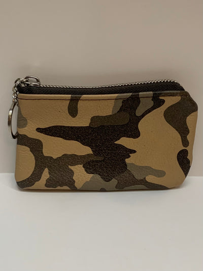 LEATHER TAUPE CAMO KEYCHAIN - Romi Boutique